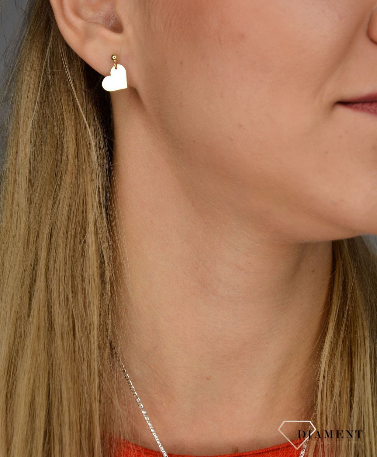 Złote kolczyki 585 wiszące serca KL 3016.jpg